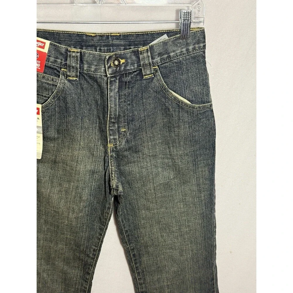 Wrangler Five Star Boys Jeans 14 Regular Straight Dark Wash Adjustable NWT